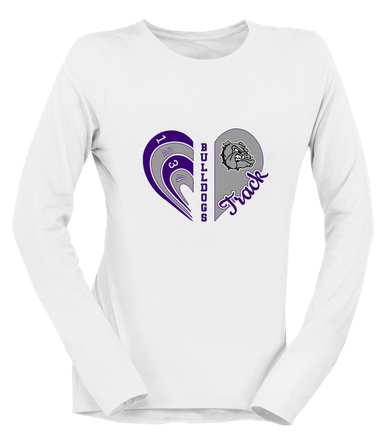 Fayetteville Bulldogs Heart Track Women's Premium LS T-Shirt