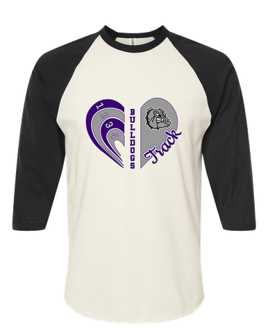 Fayetteville Bulldogs Heart Track Women's Baseball T-Shirt