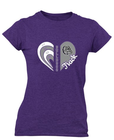 Fayetteville Bulldogs Heart Track Women's Premium SS T-Shirt