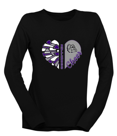 Fayetteville Bulldogs Heart Cheer Women's Premium LS T-Shirt