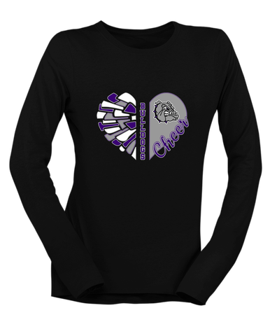 Fayetteville Bulldogs Heart Cheer Women's LS T-Shirt