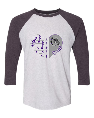 Fayetteville Bulldogs Heart Band Women's Baseball T-Shirt