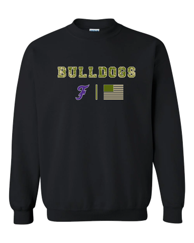 Fayetteville Bulldogs Script F Camo Flag Men's Sweatshirt