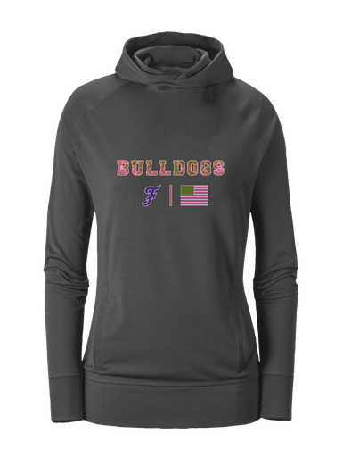Fayetteville Bulldogs Script F Pink Camo Flag Women's Hoodie