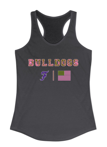 Fayetteville Bulldogs Script F Pink Camo Flag Women's Tank Top