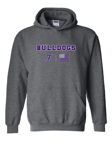 Fayetteville Bulldogs Script F Team Colors Flag Men's Hoodie