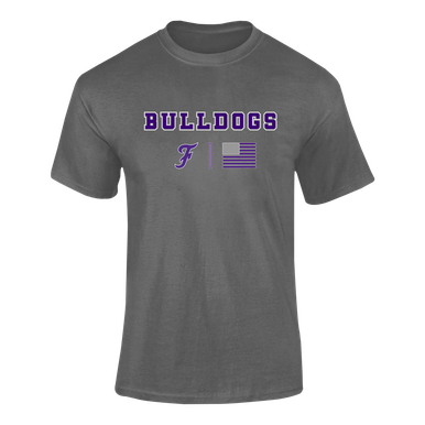 Fayetteville Bulldogs Script F Team Colors Flag Men's SS T-Shirt