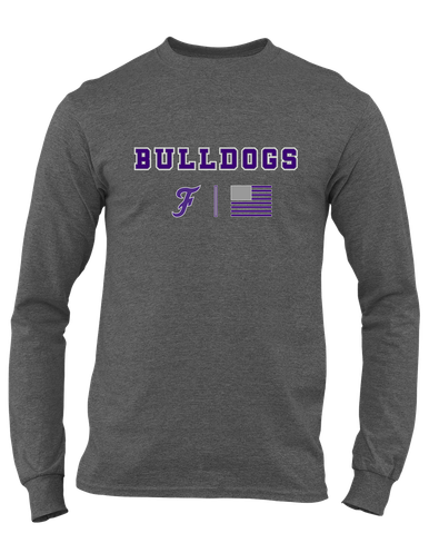 Fayetteville Bulldogs Script F Team Colors Flag Men's Premium LS T-Shirt