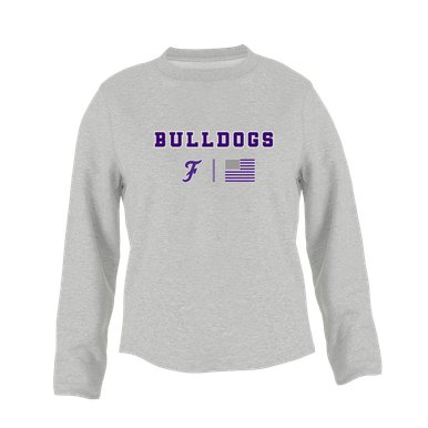Fayetteville Bulldogs Script F Team Colors Flag Women's Sweatshirt