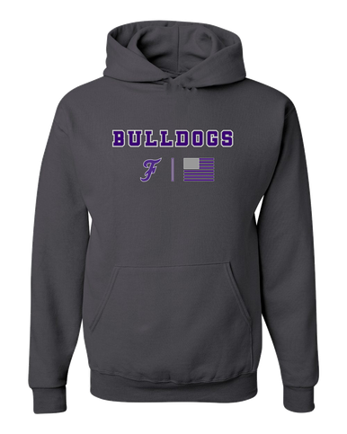 Fayetteville Bulldogs Script F Team Colors Flag Men's Premium Hoodie