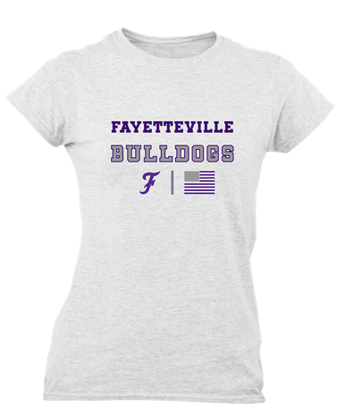 Fayetteville Bulldogs Script F Spirit Flag Women's Premium SS T-Shirt