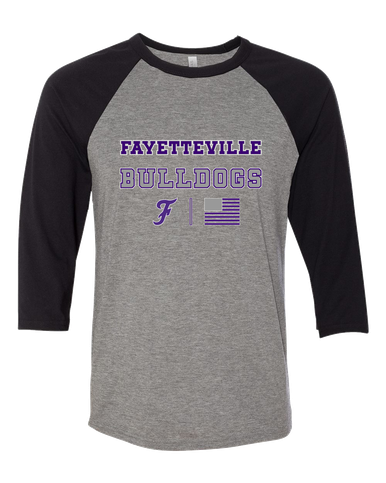 Fayetteville Bulldogs Script F Spirit Flag Men's Baseball T-Shirt