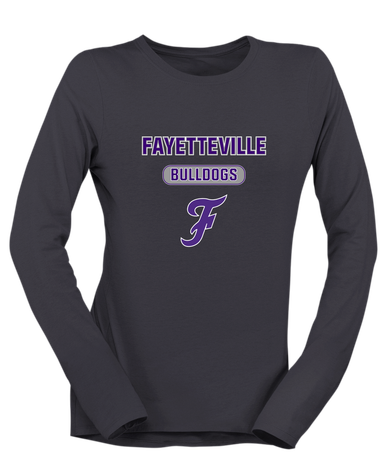 Fayetteville Bulldogs Script F Mascot #3 Women's LS T-Shirt