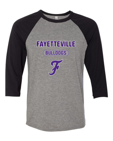 Fayetteville Bulldogs Script F Mascot #3 Women's Baseball T-Shirt