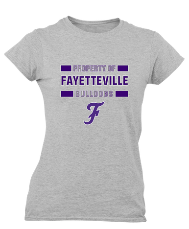 Fayetteville Bulldogs Script F Property Of Women's SS T-Shirt