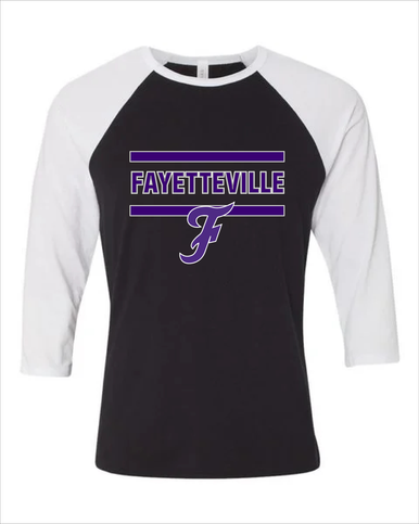 Fayetteville Bulldogs Script F Mascot #4 Women's Baseball T-Shirt