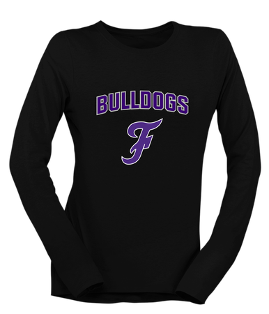 Fayetteville Bulldogs Script F Mascot #6 Women's LS T-Shirt