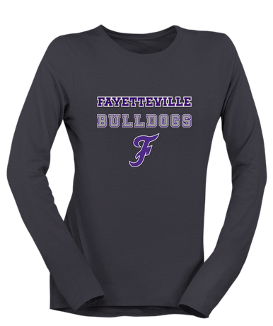 Fayetteville Bulldogs Script F Spirit Women's LS T-Shirt