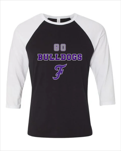 Fayetteville Bulldogs Script F Go Team Women's Baseball T-Shirt