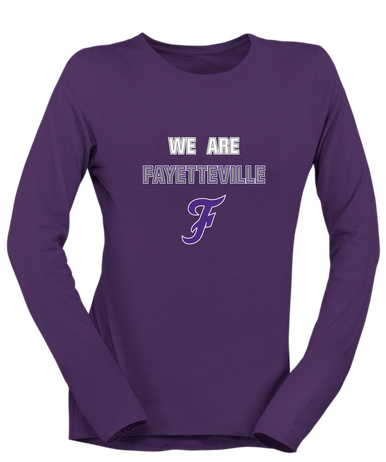 Fayetteville Bulldogs Script F We Are Women's LS T-Shirt