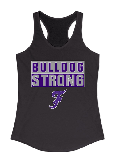 Fayetteville Bulldogs Script F Strong #1 Women's Tank Top