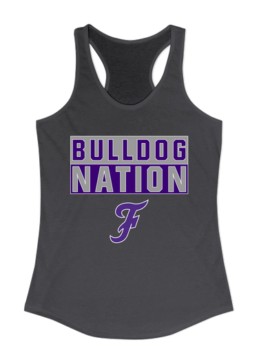 Fayetteville Bulldogs Script F Nation #1 Women's Tank Top
