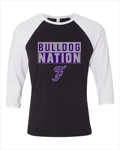 Fayetteville Bulldogs Script F Nation #1 Women's Baseball T-Shirt