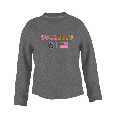 Springdale Bulldogs Pink Camo Flag Women's Sweatshirt