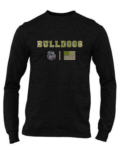 Springdale Bulldogs Camo Flag Men's LS T-Shirt