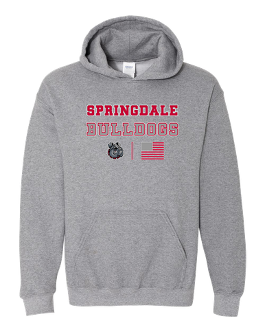 Springdale Bulldogs Spirit Flag Men's Hoodie