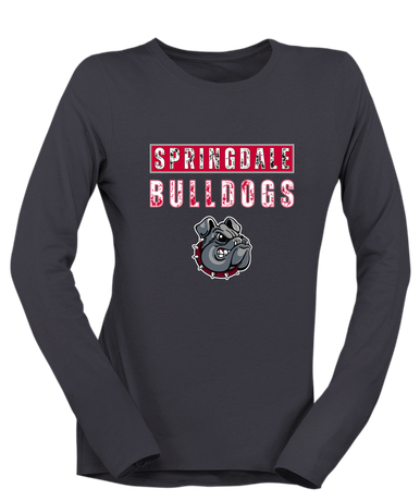 Springdale Bulldogs Mascot #9 Women's LS T-Shirt