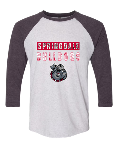 Springdale Bulldogs Mascot #9 Women's Baseball T-Shirt