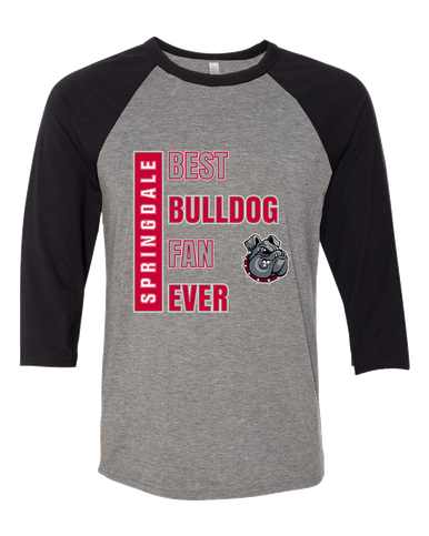 Springdale Bulldogs Best Bulldog Fan Women's Baseball T-Shirt