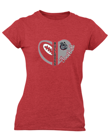 Springdale Bulldogs Heart Football Women's SS T-Shirt