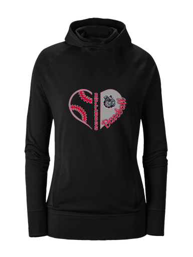 Springdale Bulldogs Heart Baseball Women's Hoodie