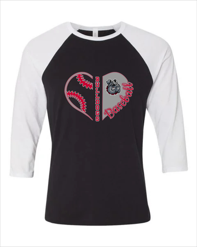 Springdale Bulldogs Heart Baseball Women's Baseball T-Shirt