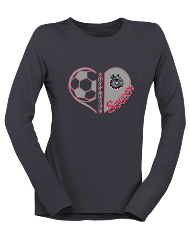 Springdale Bulldogs Heart Soccer Women's LS T-Shirt