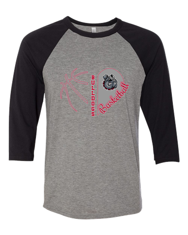 Springdale Bulldogs Heart Basketball Women's Baseball T-Shirt