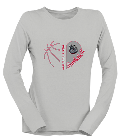 Springdale Bulldogs Heart Basketball Women's Premium LS T-Shirt