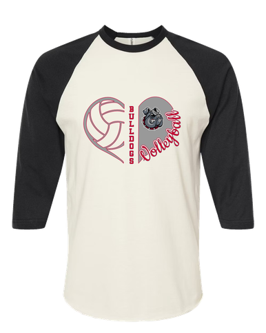 Springdale Bulldogs Heart Volleyball Women's Baseball T-Shirt