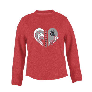 Springdale Bulldogs Heart Track Women's Sweatshirt
