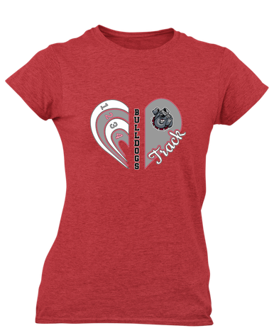 Springdale Bulldogs Heart Track Women's Premium SS T-Shirt