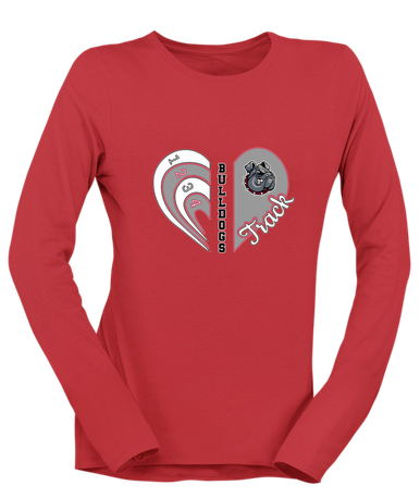 Springdale Bulldogs Heart Track Women's LS T-Shirt