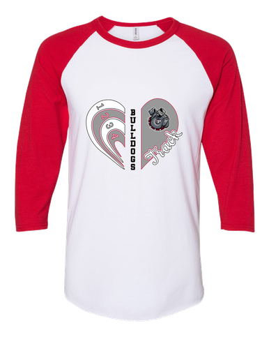 Springdale Bulldogs Heart Track Women's Baseball T-Shirt