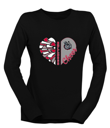 Springdale Bulldogs Heart Cheer Women's LS T-Shirt
