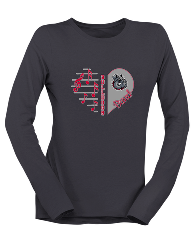 Springdale Bulldogs Heart Band Women's LS T-Shirt