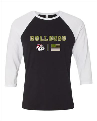 Oak Hills Bulldogs Camo Flag Men's Baseball T-Shirt