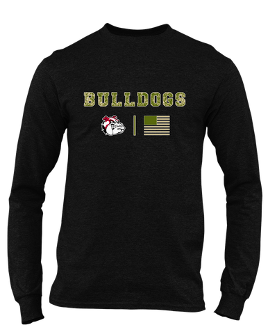 Oak Hills Bulldogs Camo Flag Men's Premium LS T-Shirt