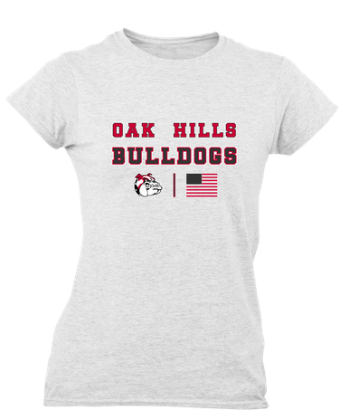 Oak Hills Bulldogs Spirit Flag Women's Premium SS T-Shirt