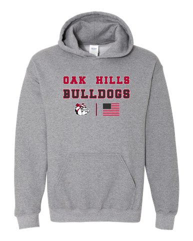 Oak Hills Bulldogs Spirit Flag Men's Hoodie